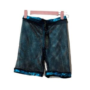 Dolls Kill (I) Club Exx Sonic Worship Black Fishnet Biker Shorts Sz S Rave NWT